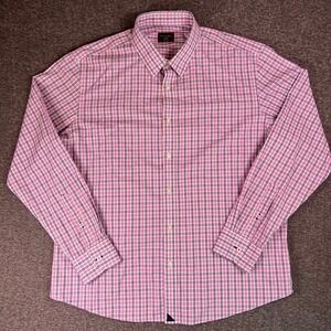 UNTUCKit XL Shirt Men Pink Plaid Long Sleeve Button Up Casual Check Wrinkle Free